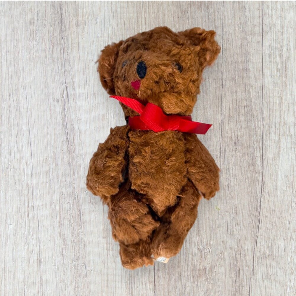 Vtg 70s Dakin Teddy Bear Jointed San Francisco Made in Poland Small 7" Plush